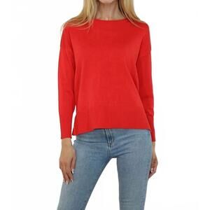NEW METRIC KNITS long sleeve pullover sweater in fiery red